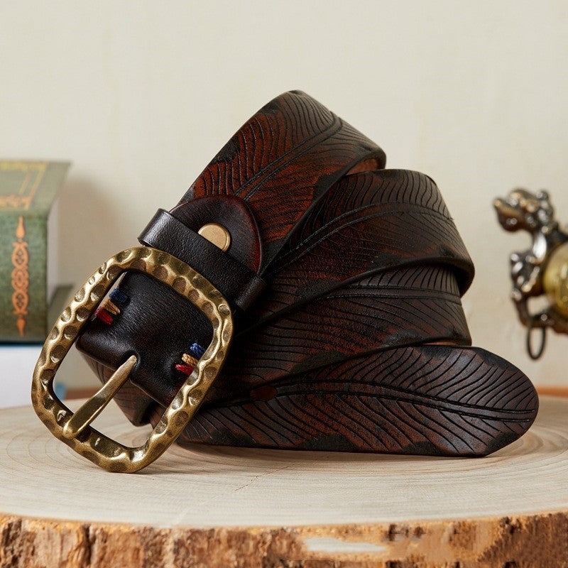 Men’s Personalized Street Style Cowhide Belt