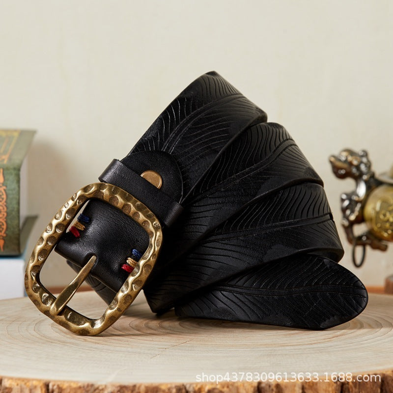 Men’s Personalized Street Style Cowhide Belt