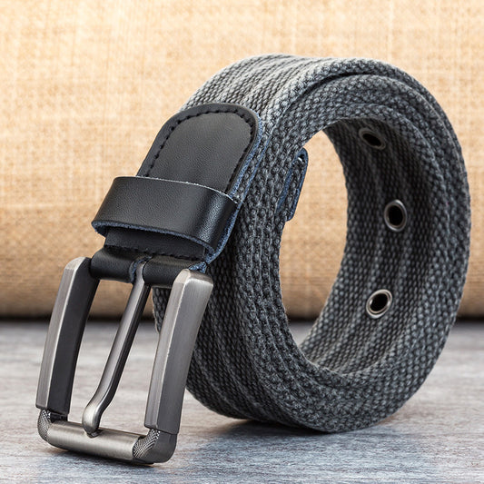 Casual Woven Canvas Belt - Adjustable Fit for Everyday Wear