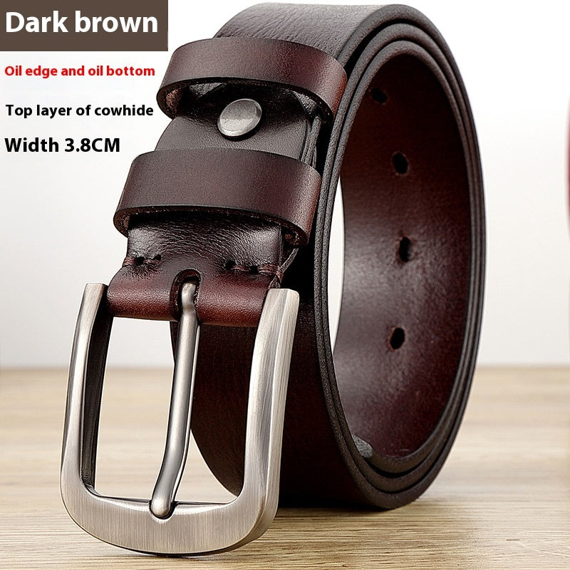 First Layer Genuine Cowhide Leather Men’s Casual Belt