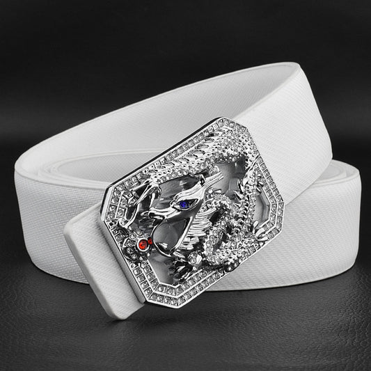 Statement Leather Belt - Dragon Buckle Automatic Fit