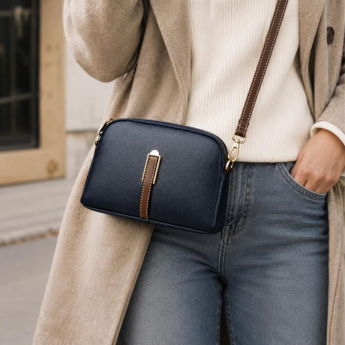 Genuine Leather Mini Crossbody Phone Purse with Adjustable Strap | BeltNBuckles