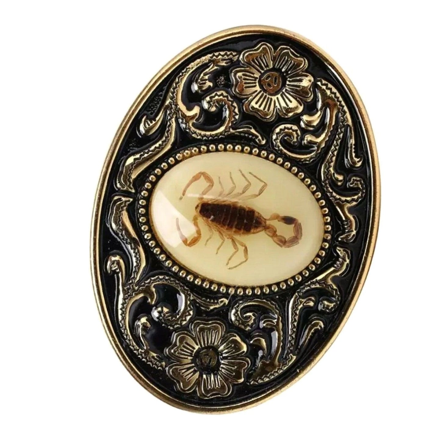 Lumious Men's Gold Scorpion Western Cowboy Belt Buckle | Zinc Alloy