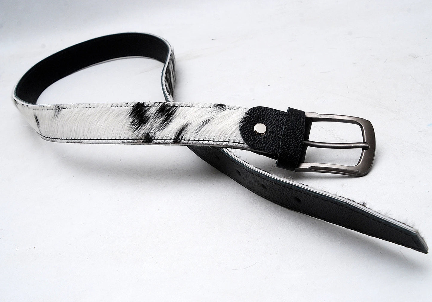Cowhide Hair-On Leather Belt for Men & Women - Real Leather