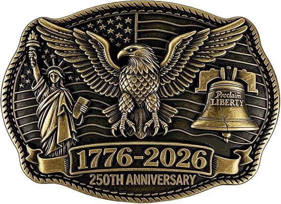 USA 250th Anniversary Eagle Belt Buckle – 1776 Liberty