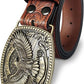 Western Belt with 3D Bald Eagle Buckle – Adjustable