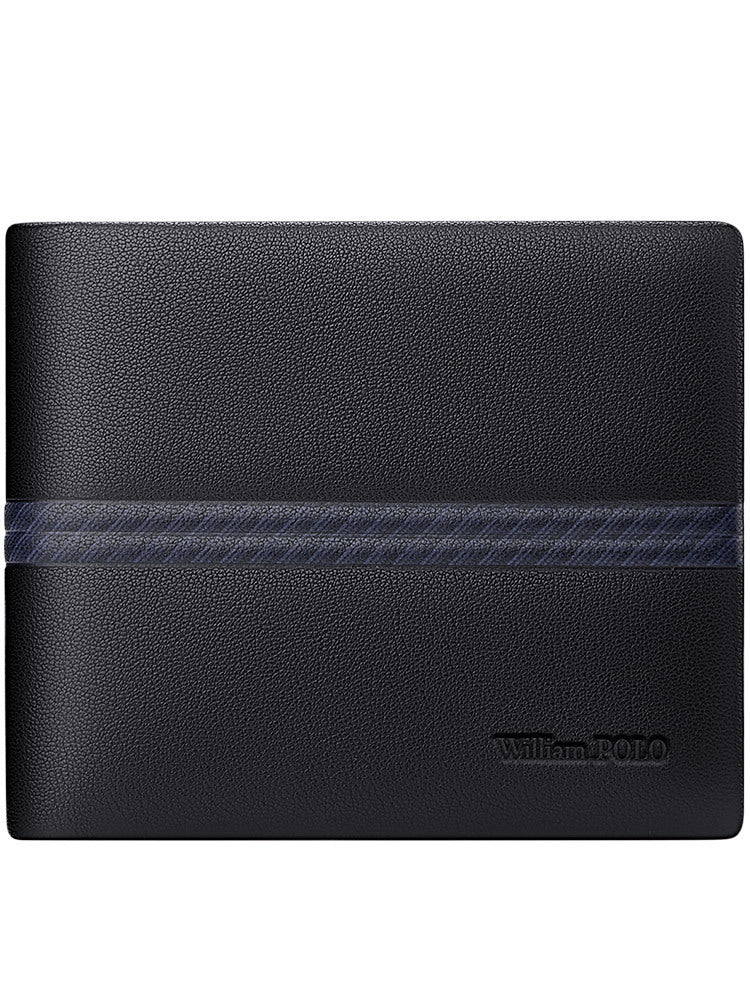 Men’s First Layer Cowhide Leather Wallet – Anti-Theft Card Protection, Letter Pattern