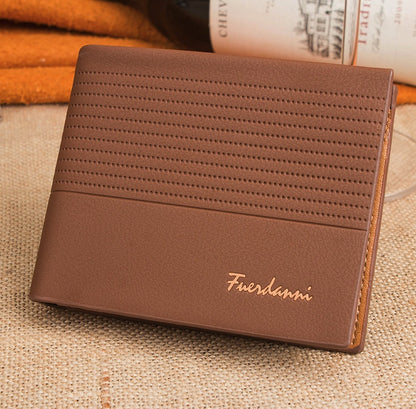 Men’s Bifold Leather Wallet – Slim Design, Six Pockets, Genuine Leather Billfold Purse