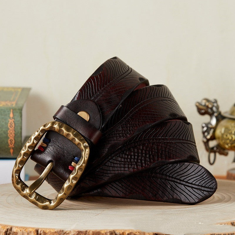 Men’s Personalized Street Style Cowhide Belt