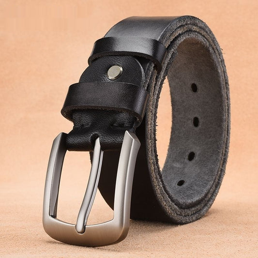 Men's 100% Italian Cow Leather Belt With Anti-Scratch Buckle