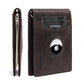 Men’s Genuine Leather Slim Bifold Wallet with Airtag Holder, RFID Blocking, Front Pocket Wallet