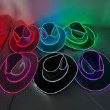 Halloween Carnival Party LED Wireless Fluorescent Colorful Cowboy Flashing Hat
