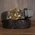 Western Leather Ratchet Belt - Dragon Buckle Precision Fit