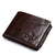 Vintage Crazy Horse Leather Tri-Fold Men’s Wallet with Zipper Coin Purse