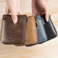 Men’s Short Leather Wallet – First Layer Cowhide, Zipper Design