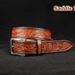 Personalized Tooled Western Leather Belt – Custom Made