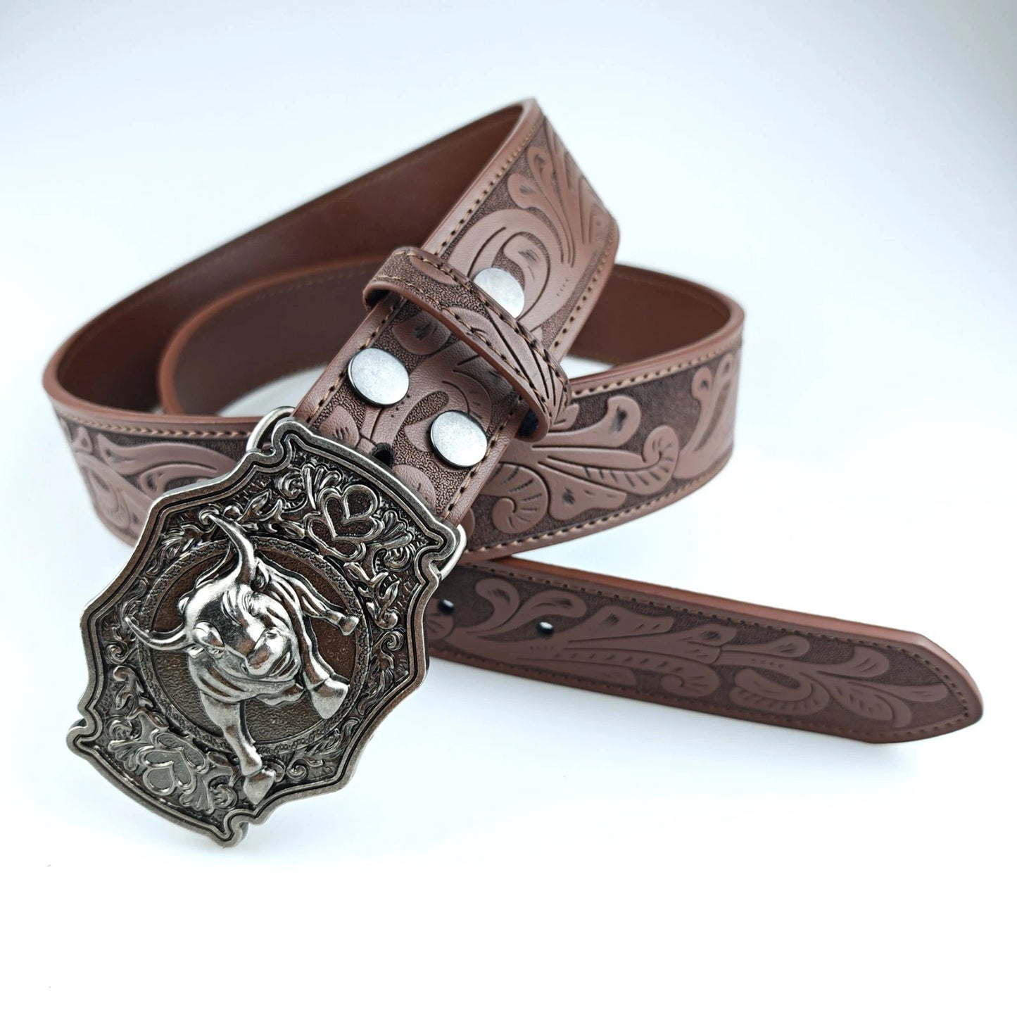 Men's Handmade Leather Cowboy Rodeo Belt