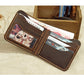 Men’s Handmade Genuine Leather Wallet – Retro Horizontal Square Design