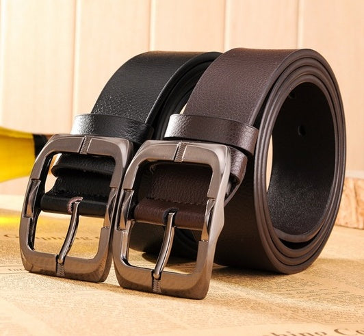 Men’s Luxury Cowhide Leather Belt – Pin Buckle