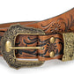 Unisex Western Belt – Golden Floral Buckle