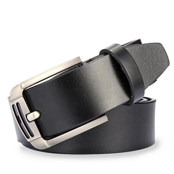 Fashion Men Genuine Leather Adjustable Pin Buckle Belt