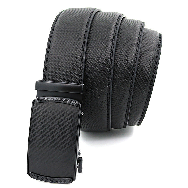 Business Cowskin Leather Belt Men Automatic Buckle - All-Day Fit