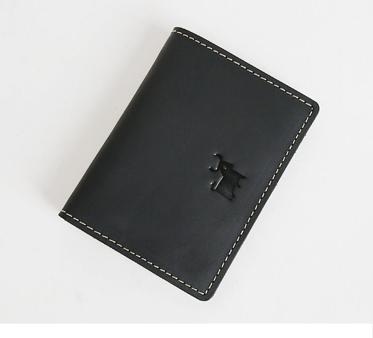 Men’s Genuine Cowhide Leather Card Holder Wallet – Mini Slim & Thin, No Zipper Closure