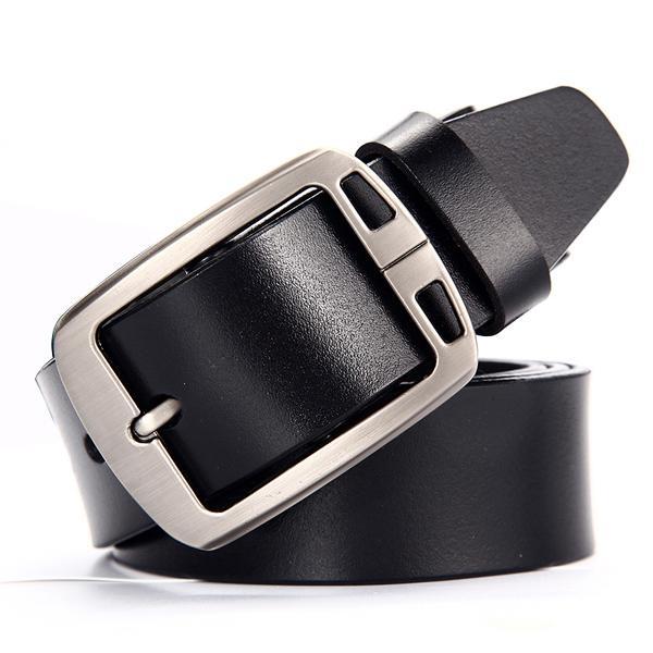 Fashion Men Genuine Leather Adjustable Pin Buckle Belt