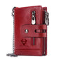 Men’s Bifold Genuine Leather Wallet with Double Zipper, RFID Blocking, Card Holder & Coin Pocket
