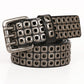 Men’s Hollow Rivet Leather Belt – Cowhide Pin Buckle