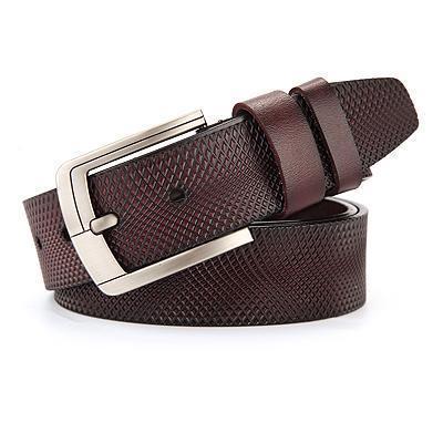 Fashion Men Genuine Leather Adjustable Pin Buckle Belt