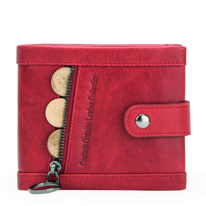 RFID Blocking Crazy Horse Leather Men’s Wallet with Vintage Style and Secure Compartments