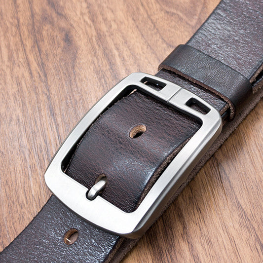 Handmade Retro Soft Leather Belt for Men