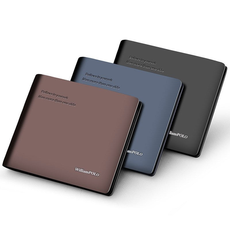 Short Men’s Wallet in Real Cowhide Leather with Multi Card Slots and Gift Box