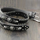Skull Rivet Cowhide Punk Biker Belt