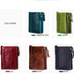 Black Angel Leather Men's Wallet Short Fashion Coin Purse Crazy Horse Cowhide Double Zipper Wallet