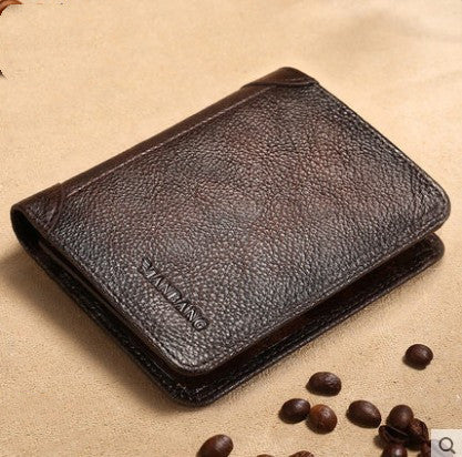 Men’s Leather Trifold Wallet | Compact Non-Woven Design with Organized Storage