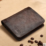 Men’s Leather Trifold Wallet | Compact Non-Woven Design with Organized Storage