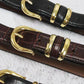 Self made CP hardcover European and American Vintage Gold ins niche lock alligator belt cow leather belt