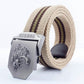 Men's Outdoor Sports Belt Canvas Adjustable Casual Buckle Belt Tiger