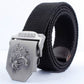 Men's Outdoor Sports Belt Canvas Adjustable Casual Buckle Belt Tiger