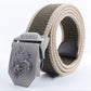 Men's Outdoor Sports Belt Canvas Adjustable Casual Buckle Belt Tiger