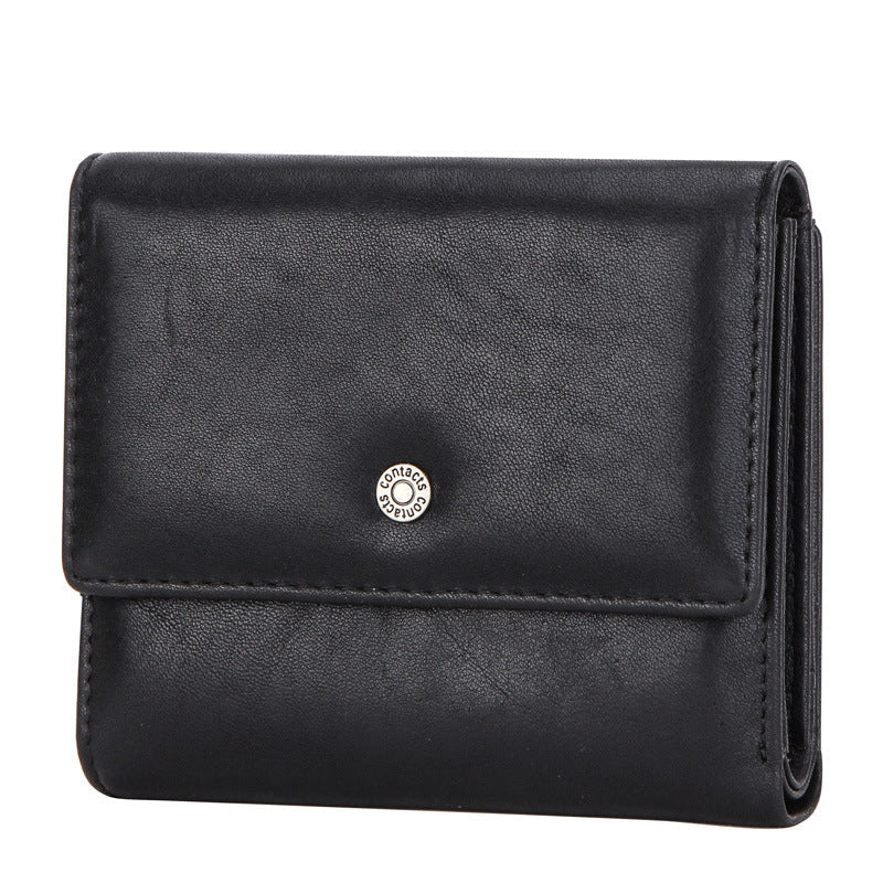 Randy RFID Leather Small Bifold Wallet for Women – Genuine Cowhide