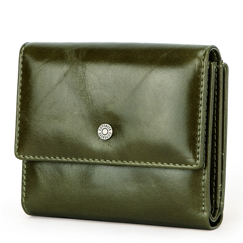 Randy RFID Leather Small Bifold Wallet for Women – Genuine Cowhide