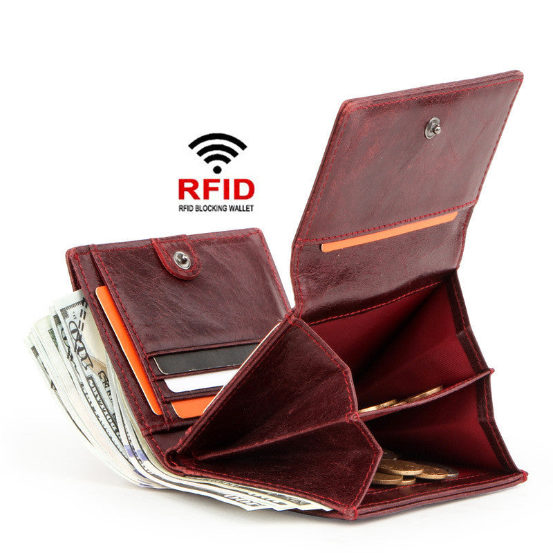 Randy RFID Leather Small Bifold Wallet for Women – Genuine Cowhide