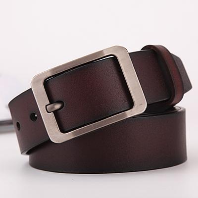 Fashion Men Genuine Leather Adjustable Pin Buckle Belt