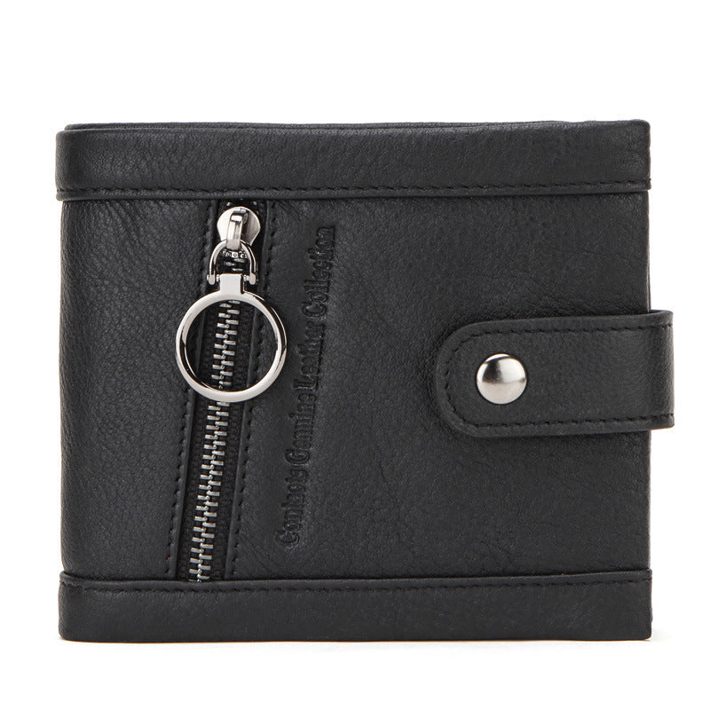 RFID Blocking Crazy Horse Leather Men’s Wallet with Vintage Style and Secure Compartments