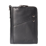 Men’s Genuine Leather Zipper Bifold Wallet – 12 Card Slots & Cash Pocket