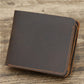 Men’s Genuine Leather Card Holder Wallet – Classic Bifold in Dark & Reddish Brown
