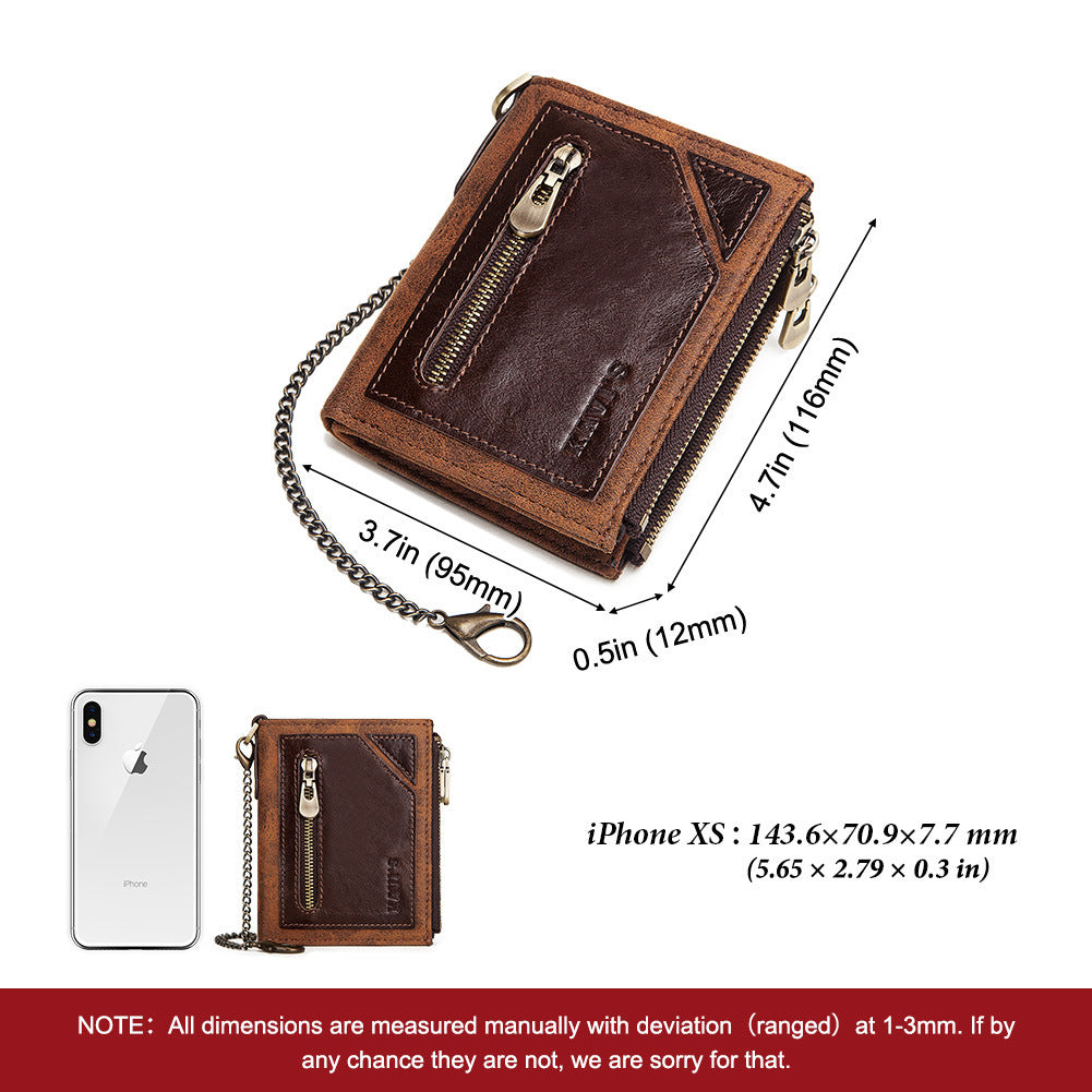 Men’s Wallet Anti-theft RFID Leather Wallet – Multifunctional Street Style